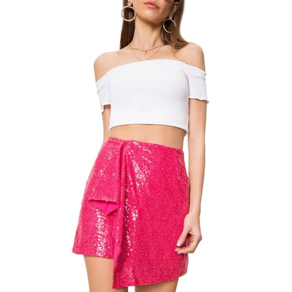 Superdown About Us Selma Sequin Skirt NWT Size Small - Picture 2 of 5